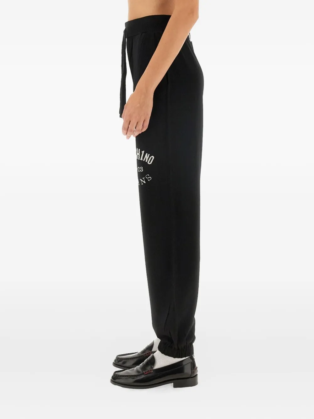 MOSCHINO JEANS Broek met trekkoord en logo Zwart