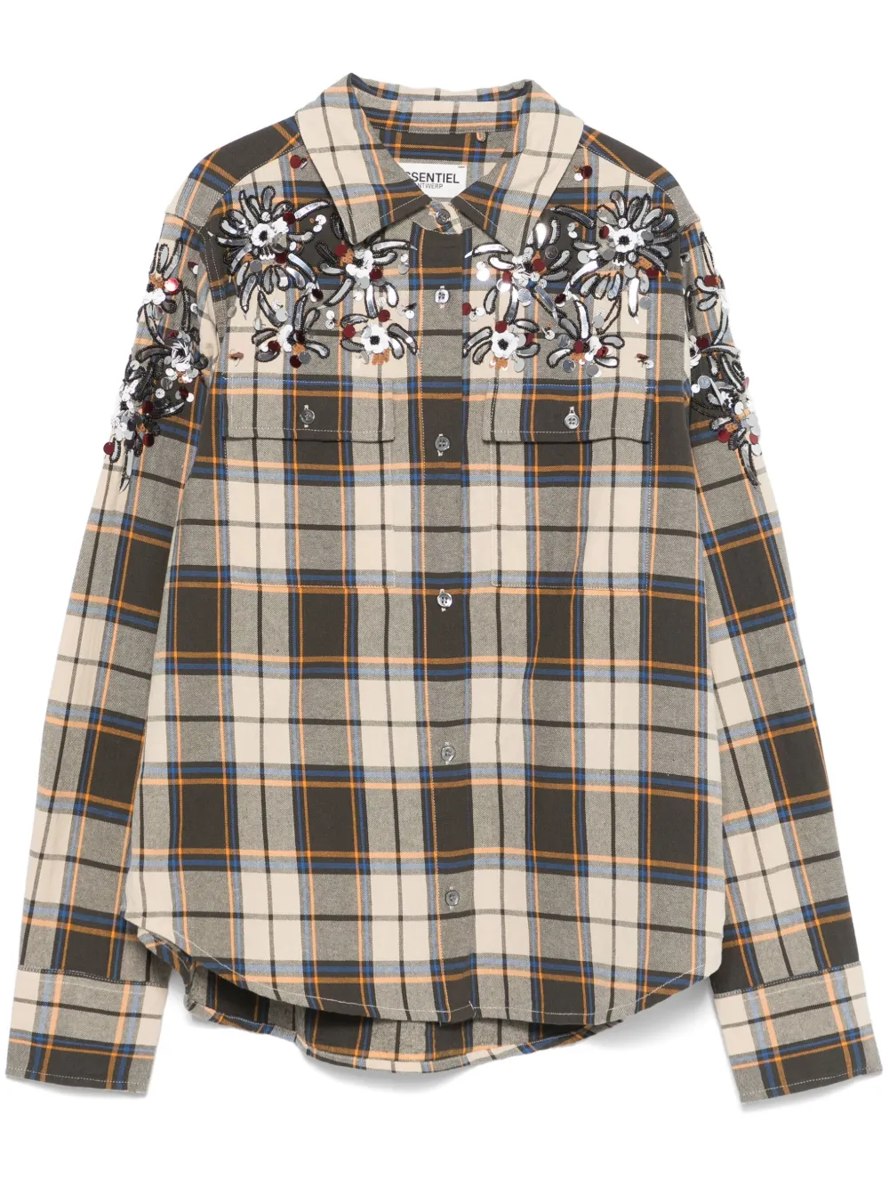 Essentiel Antwerp Shirt met bloemenapplicatie Beige