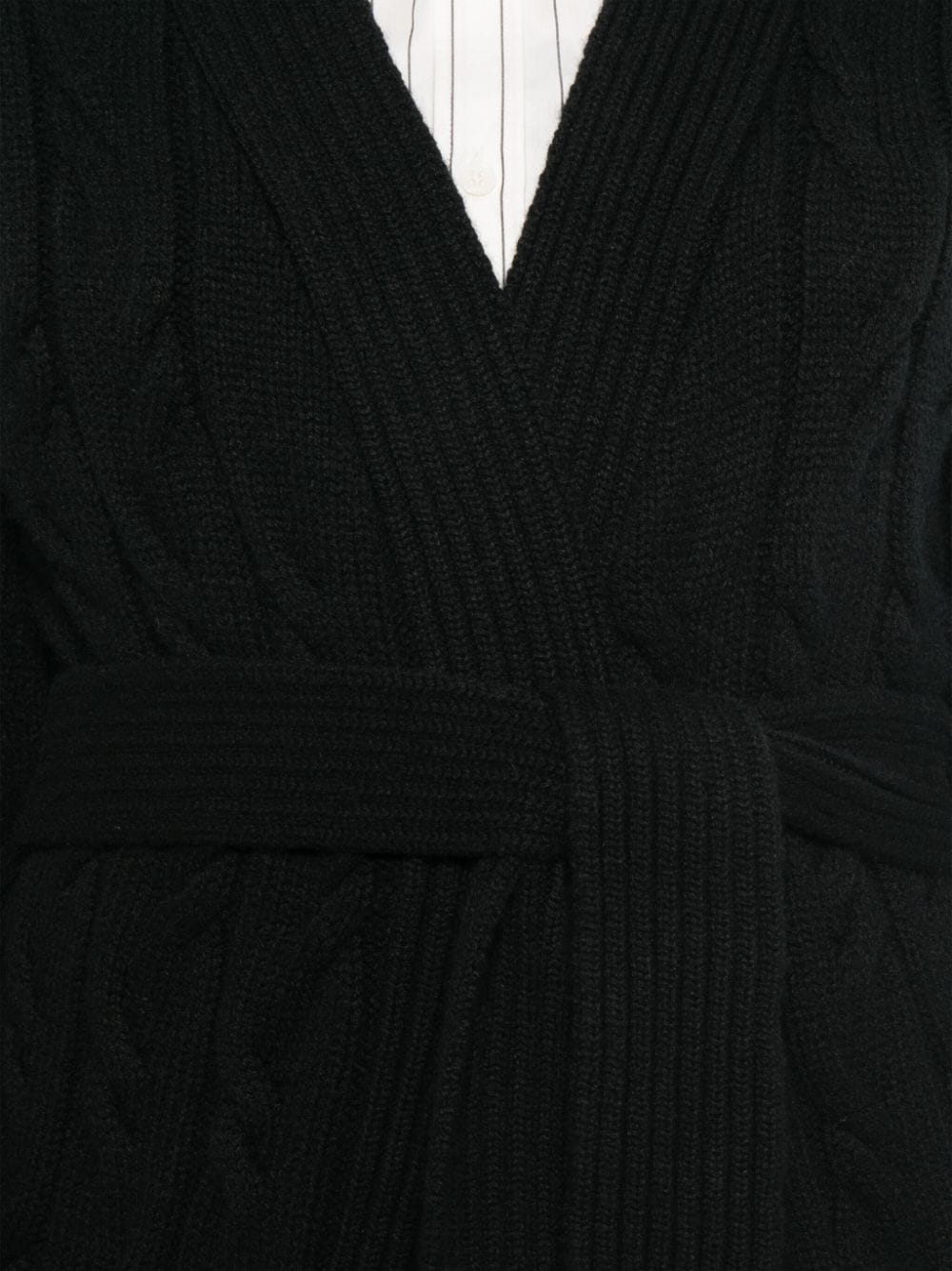 Shop Drumohr Cable-knit Cardi Coat In Black