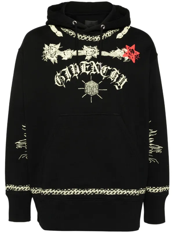 Givenchy graphic print Hoodie Black FARFETCH BE