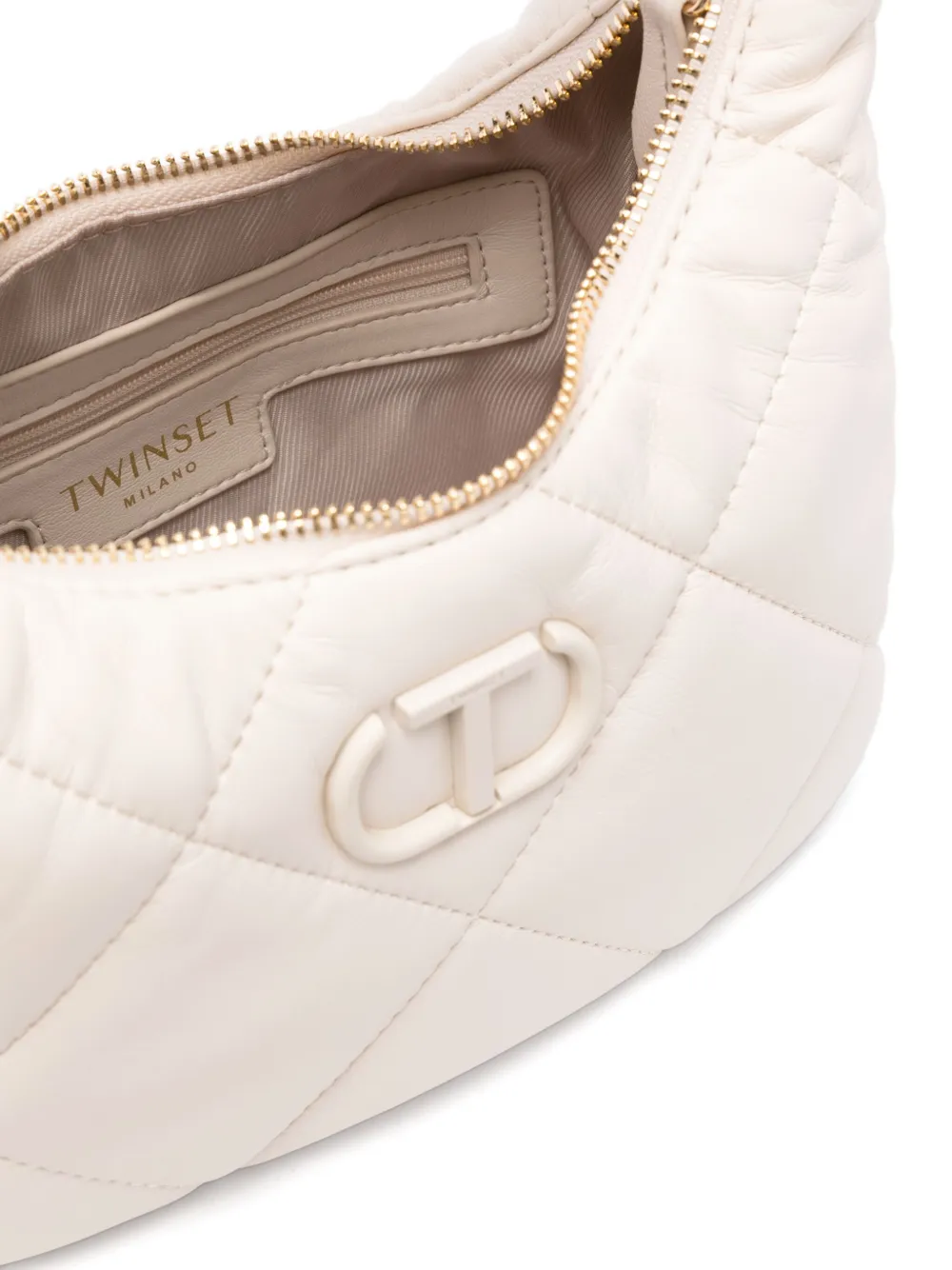 Twinset Small Padded Tote Bag In White