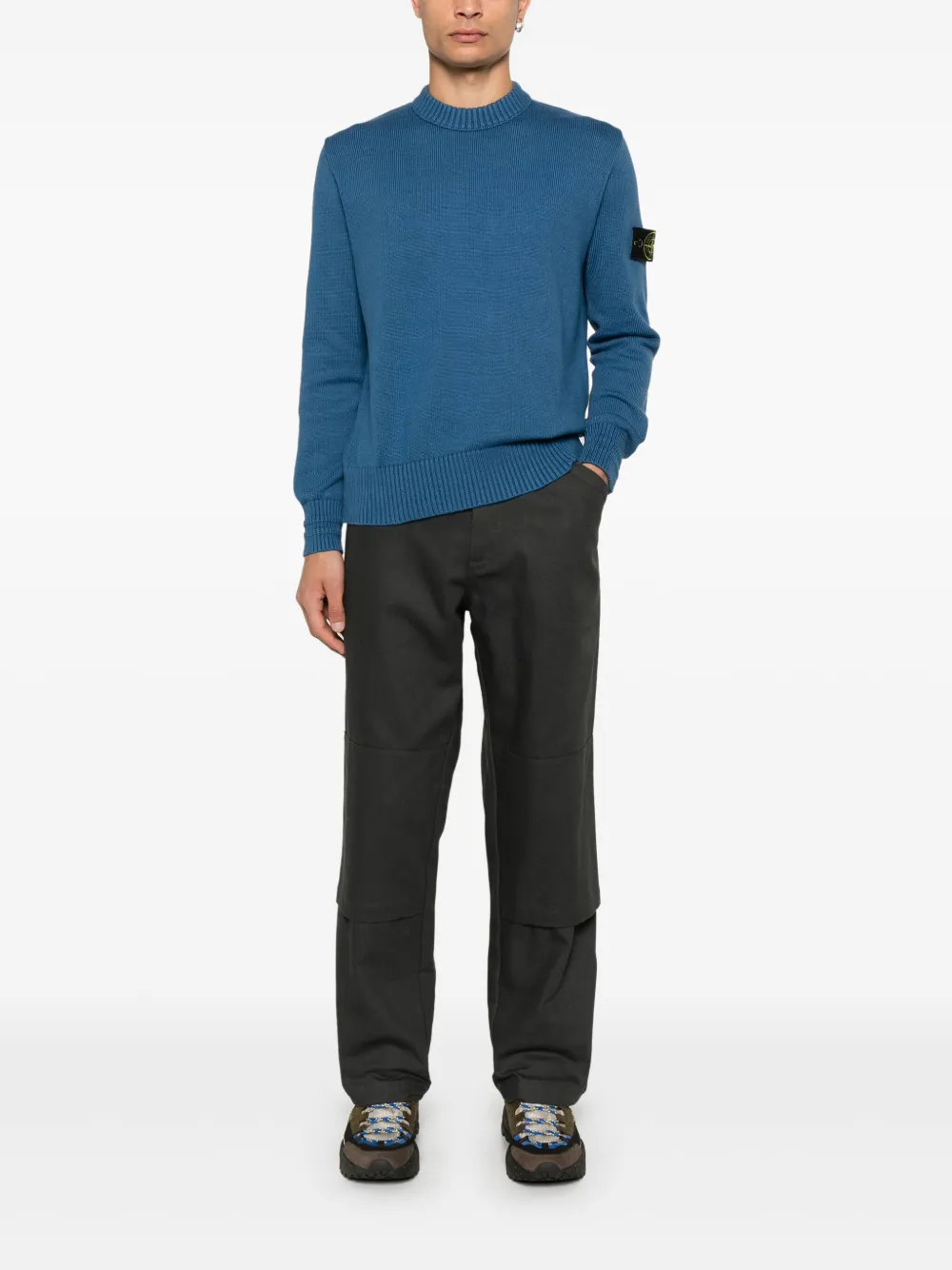 stoneisland Stone Island Trui met Compass-logopatch - Blauw