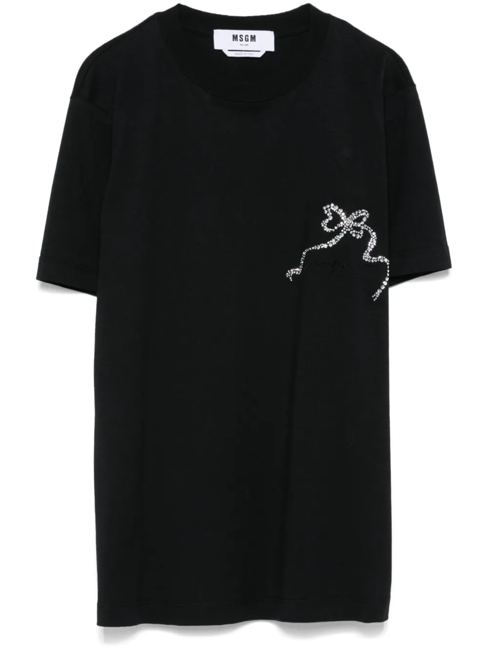 MSGM T-shirt met kristallen lint Zwart