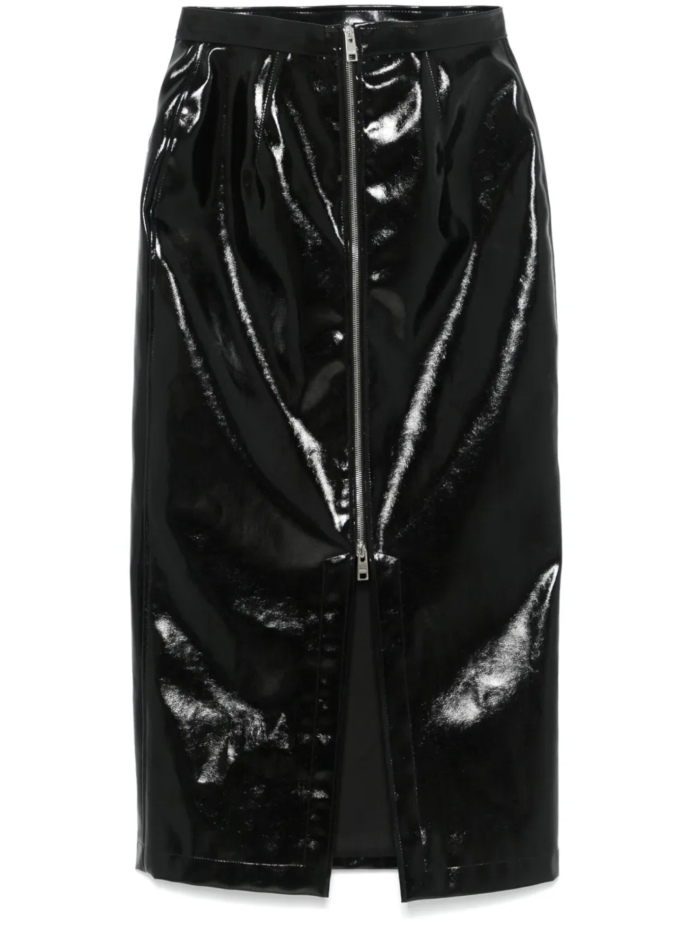 MSGM patent midi skirt | Black | Image 1