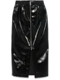 MSGM patent midi skirt - Black