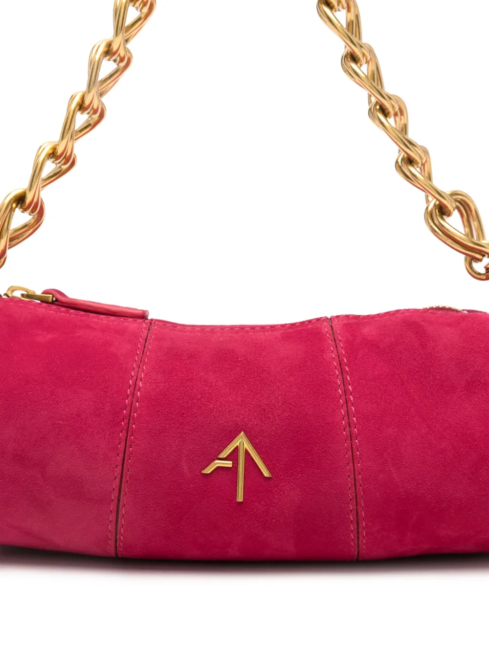 Manu Atelier Women's Mini Cylinder Suede Crossbody Bag Brown