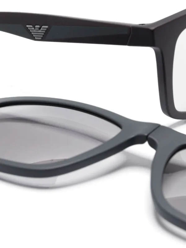 Emporio Armani Lentes De Clip Gris FARFETCH AR