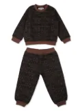 Moschino Kids logo-jacquard tracksuit - Brown
