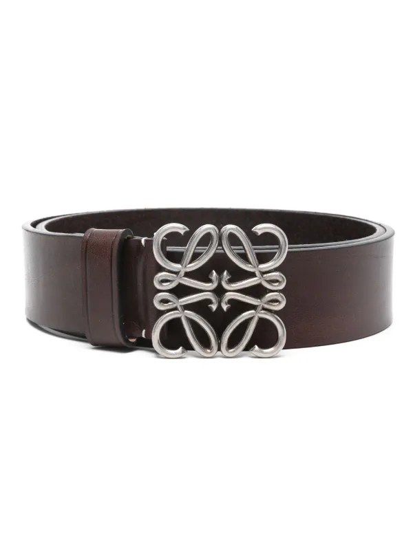 CHUNKY ANAGRAM BELT/レザーベルト Chunky Anagram belt in calfskin Brown - LOEWE