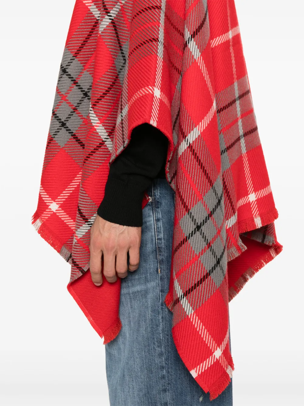 Vivienne Westwood Poncho met tartan ruit Rood