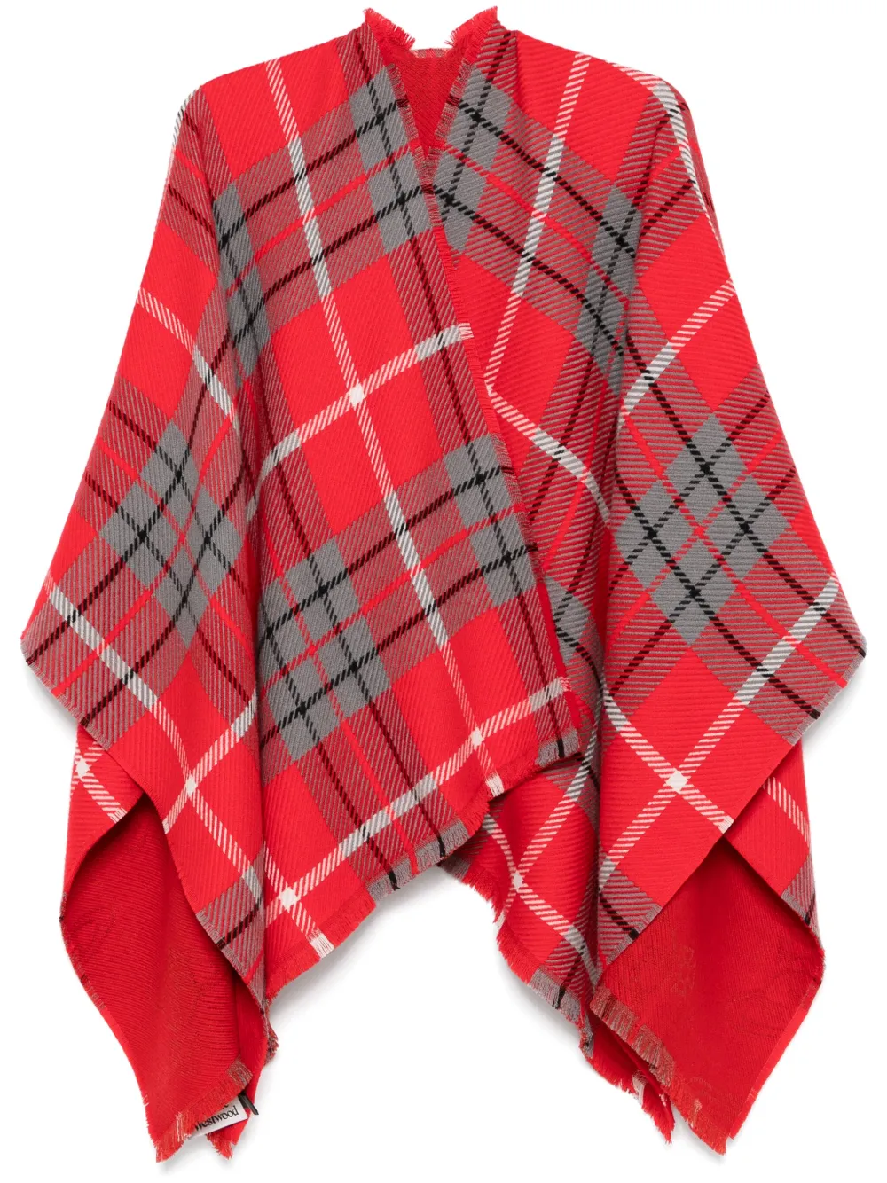 Vivienne Westwood Poncho Con Motivo De Cuadros Tartan Rojo FARFETCH MX