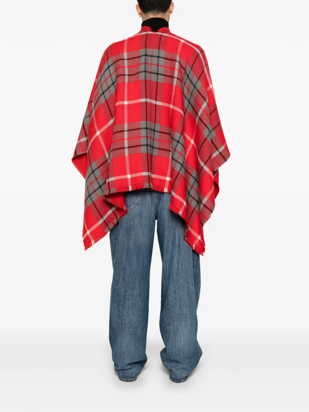 Vivienne Westwood Poncho met tartan ruit Rood