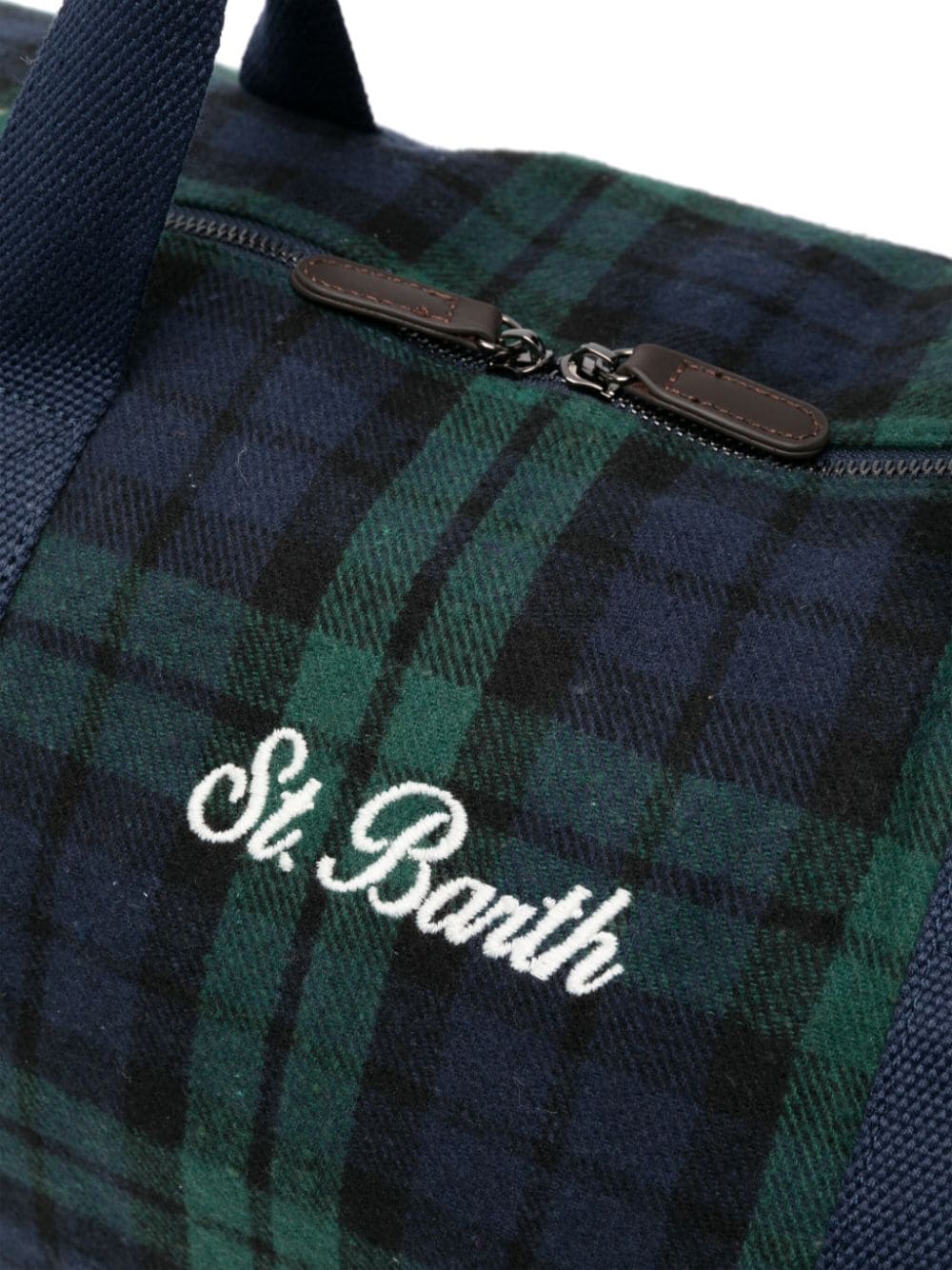 Shop Mc2 Saint Barth Tartan-print Travel Bag In 蓝色