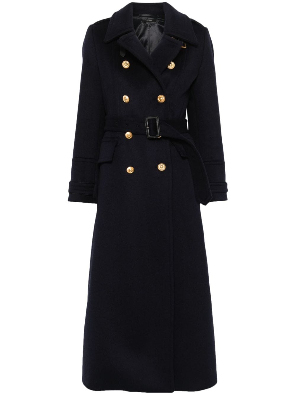 Shop Tom Ford Double-breasted Military Coat In 蓝色