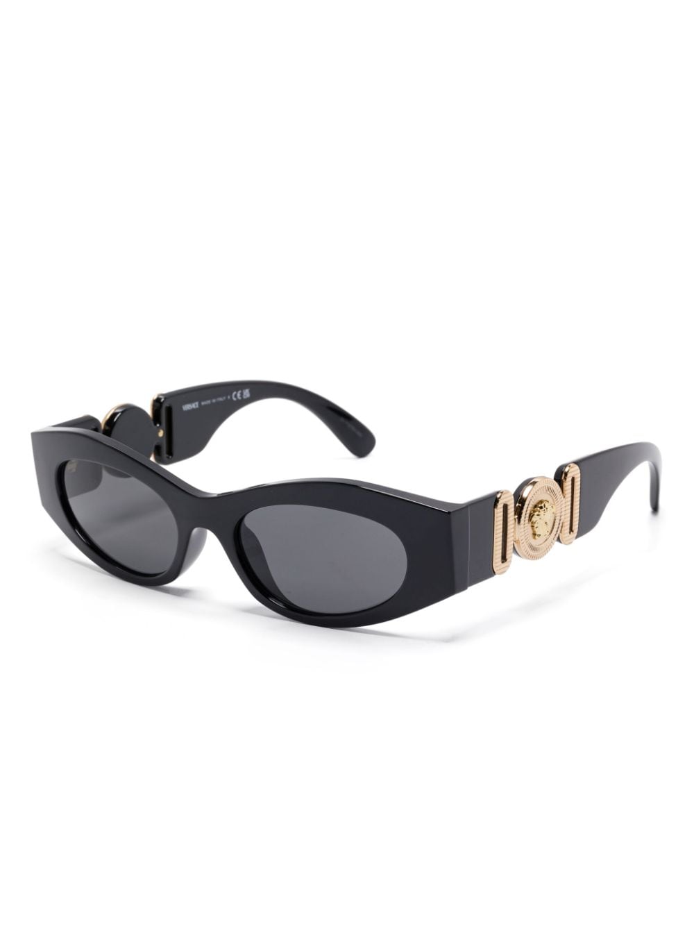 Shop Versace Medusa Head-plaque Sunglasses In Black