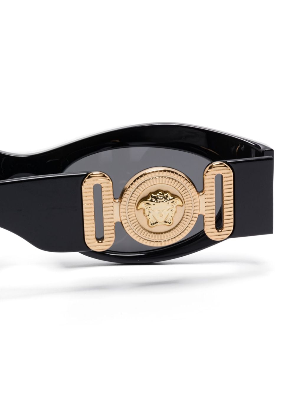 Shop Versace Medusa Head-plaque Sunglasses In Black