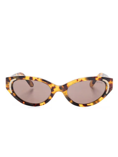 Swarovski lentes de sol con armazón estilo carey