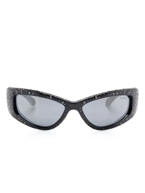 Lunettes de soleil ornées de cristaux - Swarovski - Modalova