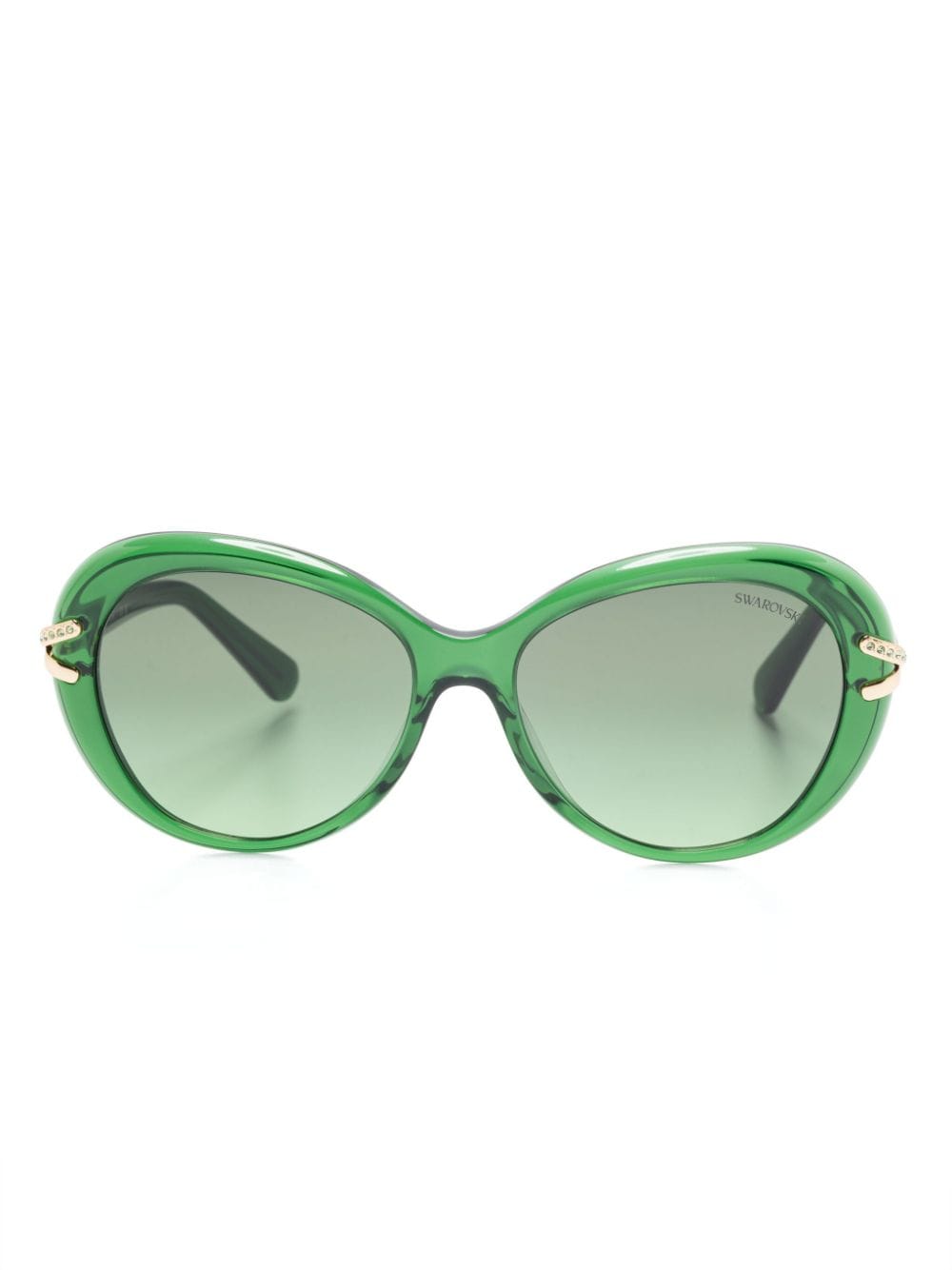 Shop Swarovski Crystal-embellished Sunglasses In Grün