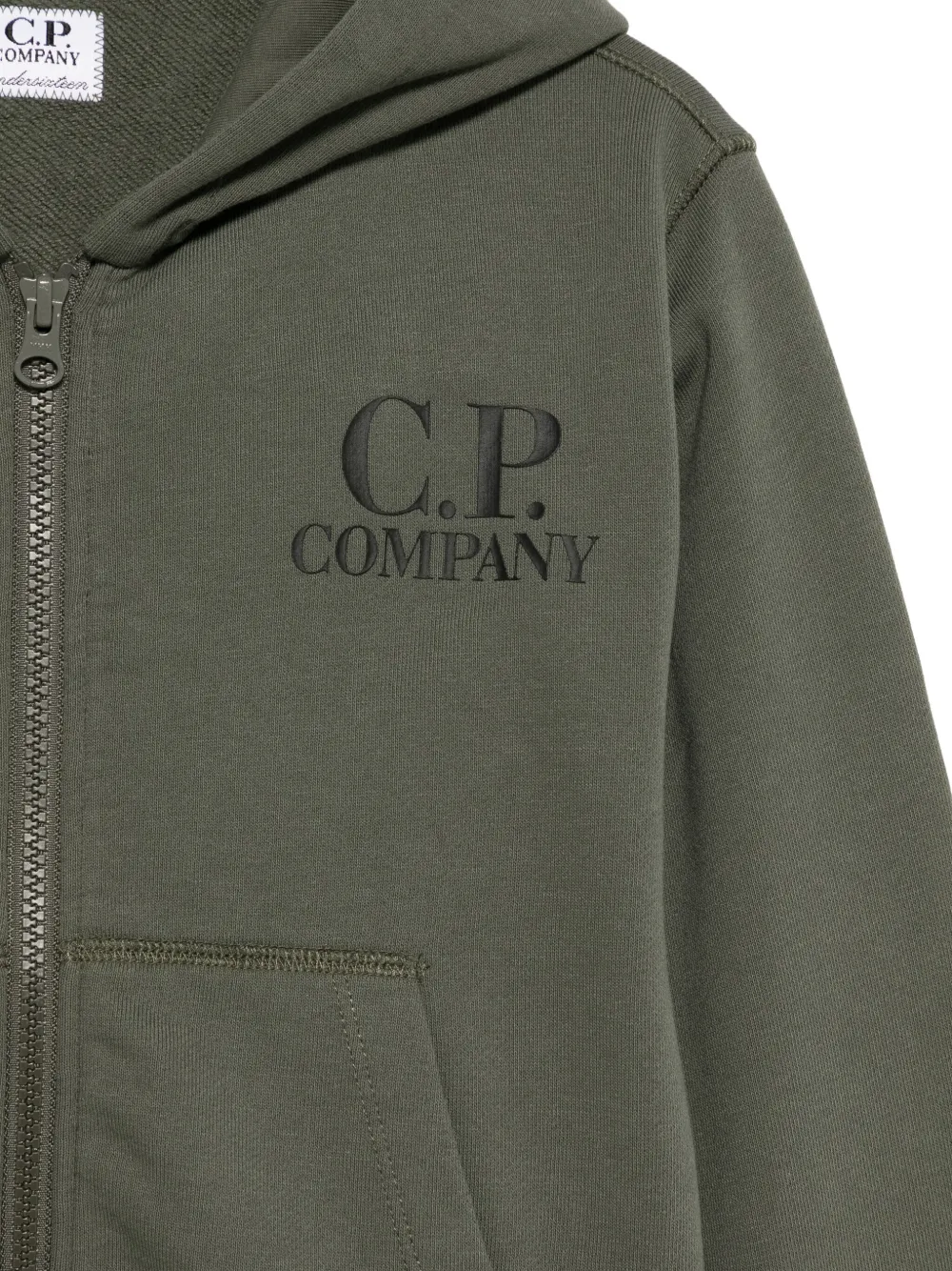 C.P. Company Kids Hoodie met goggle-detail Groen