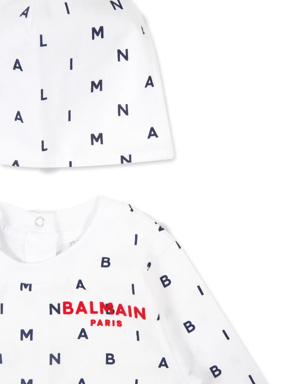 Balmain Kids Babypakje met logoprint Wit