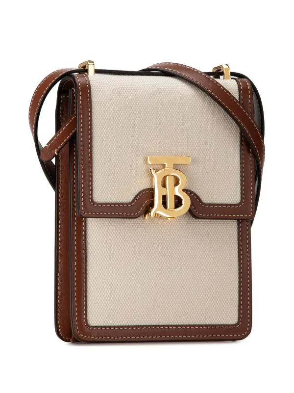 Burberry Pre Owned 2018 2023 TB Canvas Robin Crossbody Bag Brown FARFETCH IE
