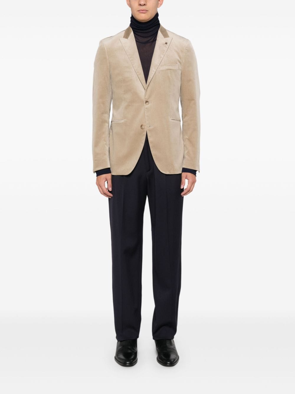 Tagliatore velvet blazer - Beige