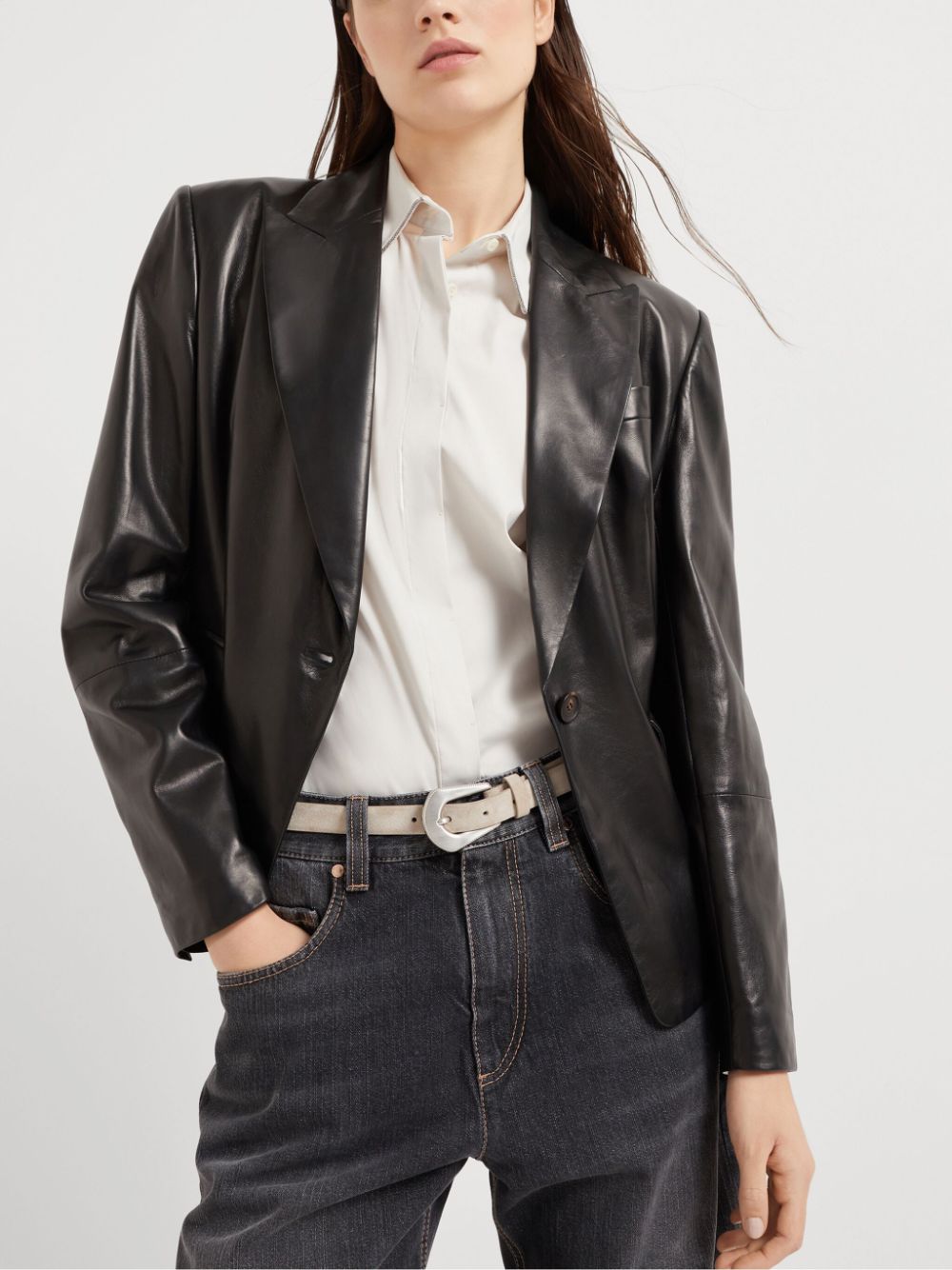 Brunello Cucinelli leather blazer Women