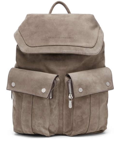 Brunello Cucinelli logo-debossed backpack Men