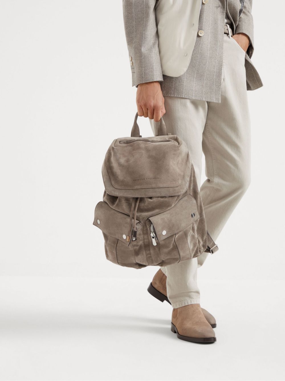 Brunello Cucinelli logo-debossed backpack Men