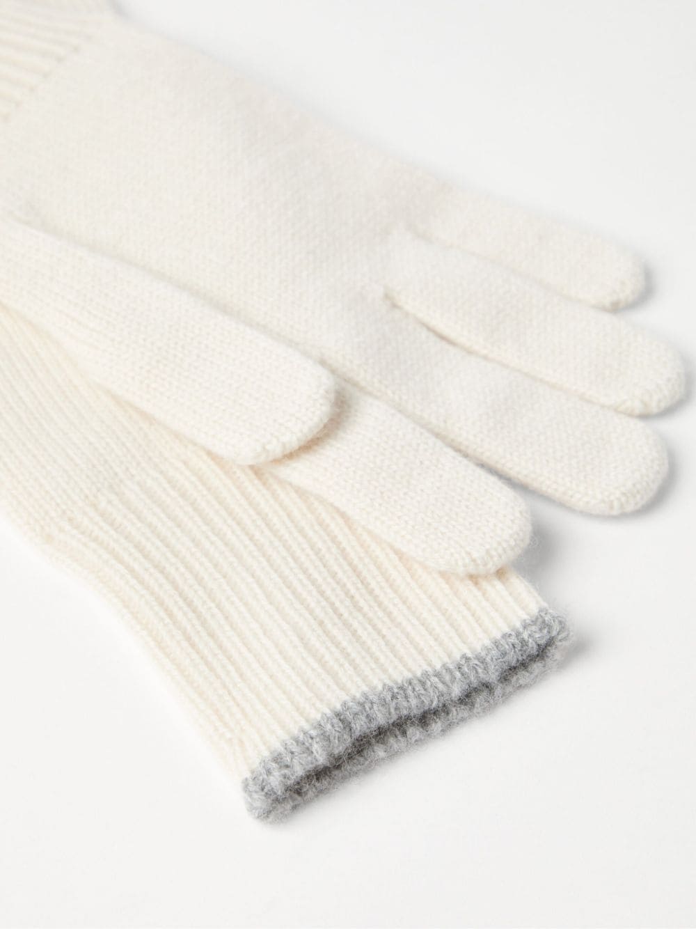 Shop Brunello Cucinelli Knit Gloves In Neutrals