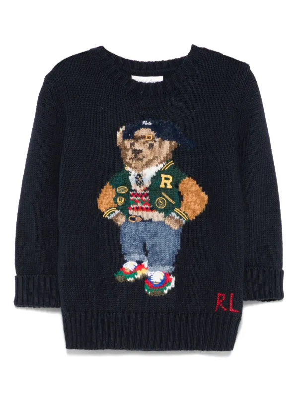 Polo ralph lauren bear sweater discount Youth X-large