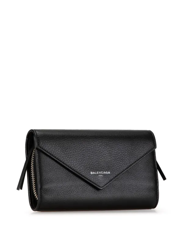 Balenciaga Pre Owned 21st Century Papier Leather Zip Around Money Wallet Long Wallets Black FARFETCH UK