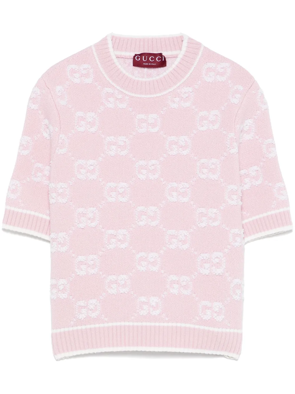 Gucci T-shirt met logo jacquard Roze