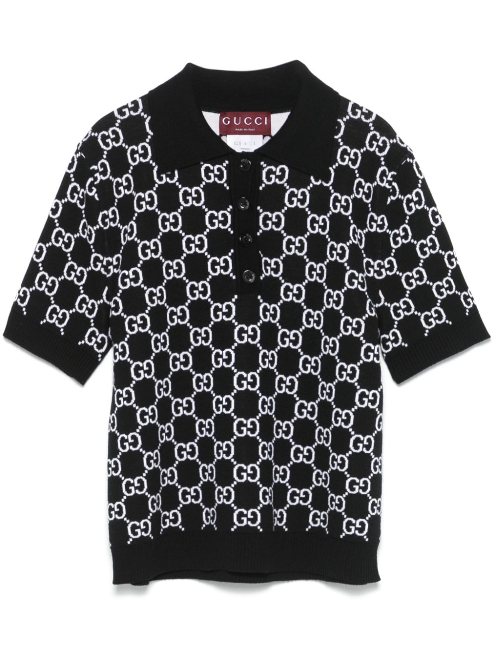 reversible GG-jacquard polo top