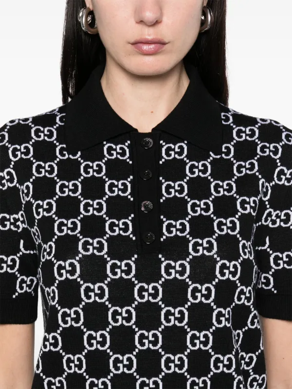 Gucci Reversible GG-jacquard Polo Top | Black | FARFETCH