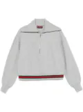 Gucci Web-trim zip-up sweatshirt - Grey