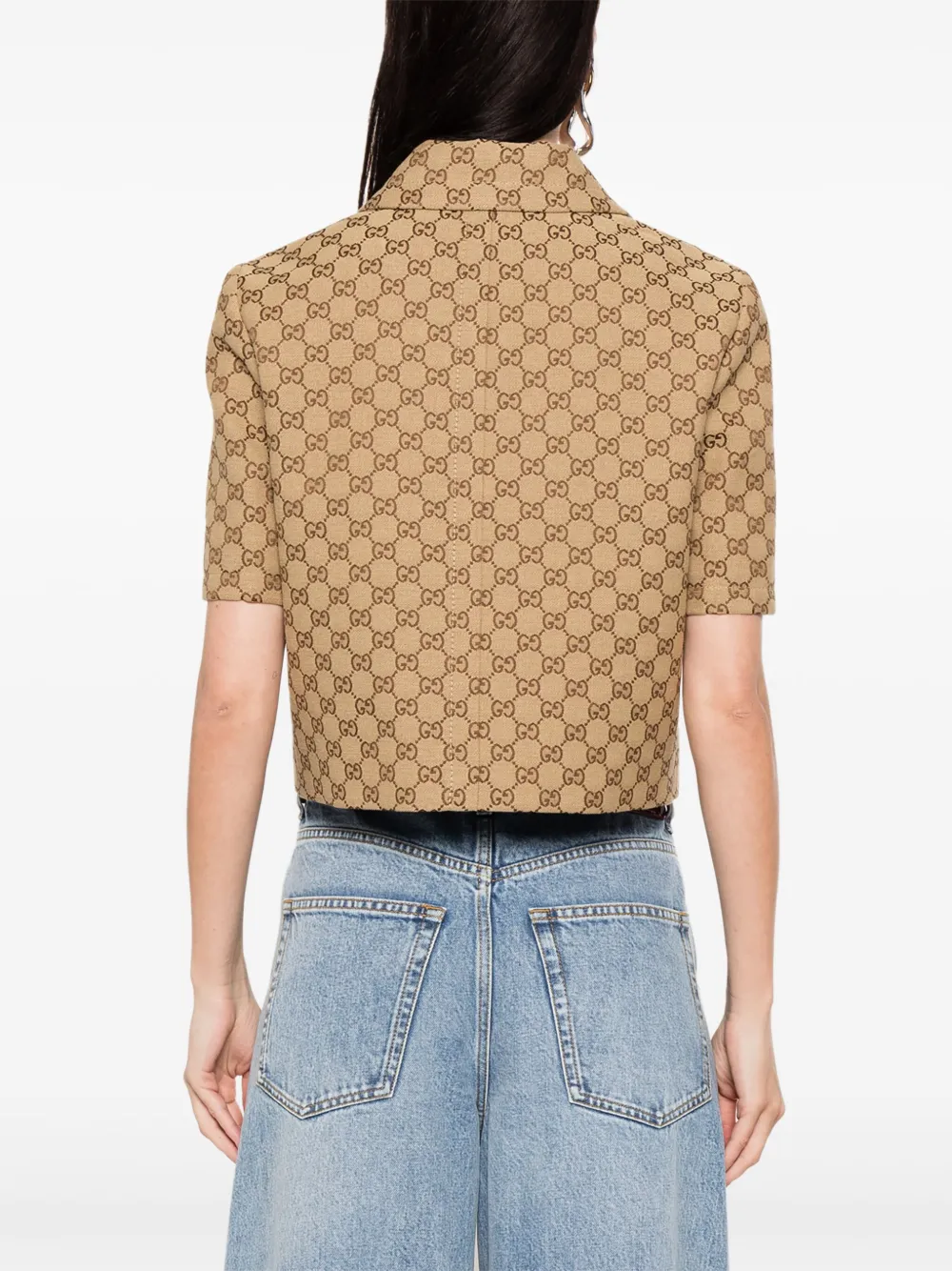 Gucci GG Supreme jack met Horsebit-detail Beige