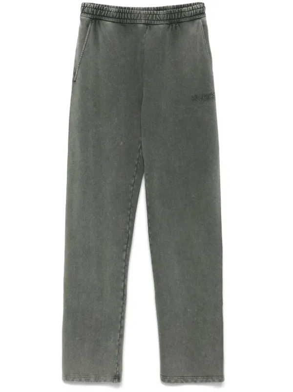 Gucci Logo-embroidered Cotton Track Pants in Green
