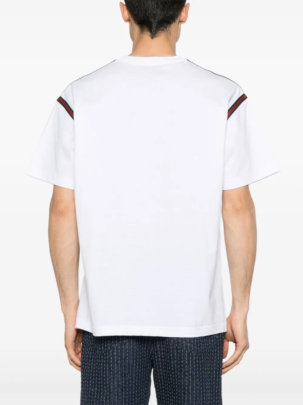 Gucci Katoenen T-shirt met Web-detail Wit