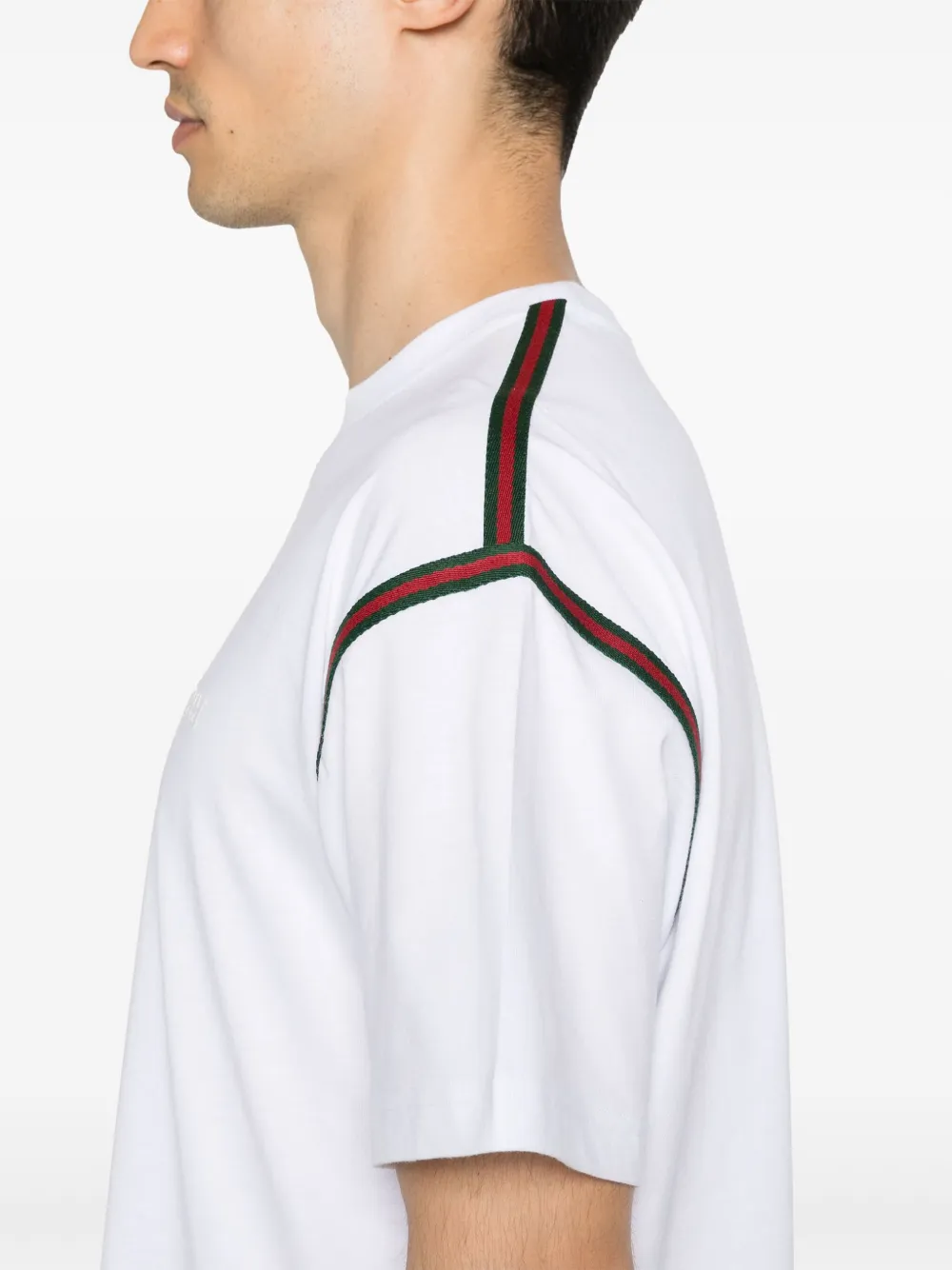 Gucci Katoenen T-shirt met Web-detail Wit