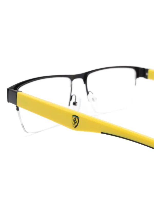 Ferrari rectangle-frame Glasses Yellow FARFETCH IN