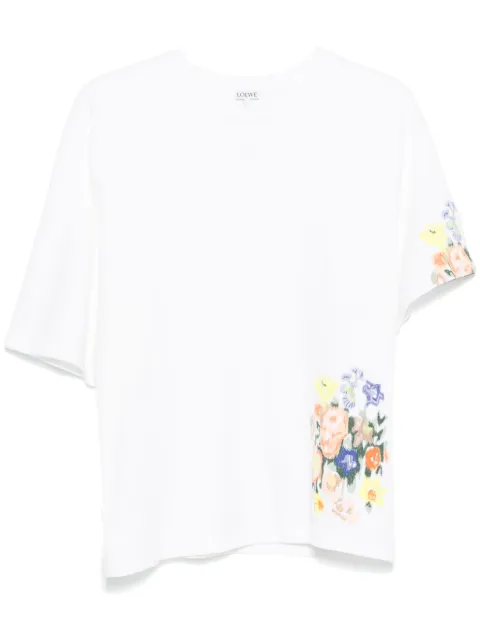 Affordable LOEWE floral-embroidered T-shirt Women