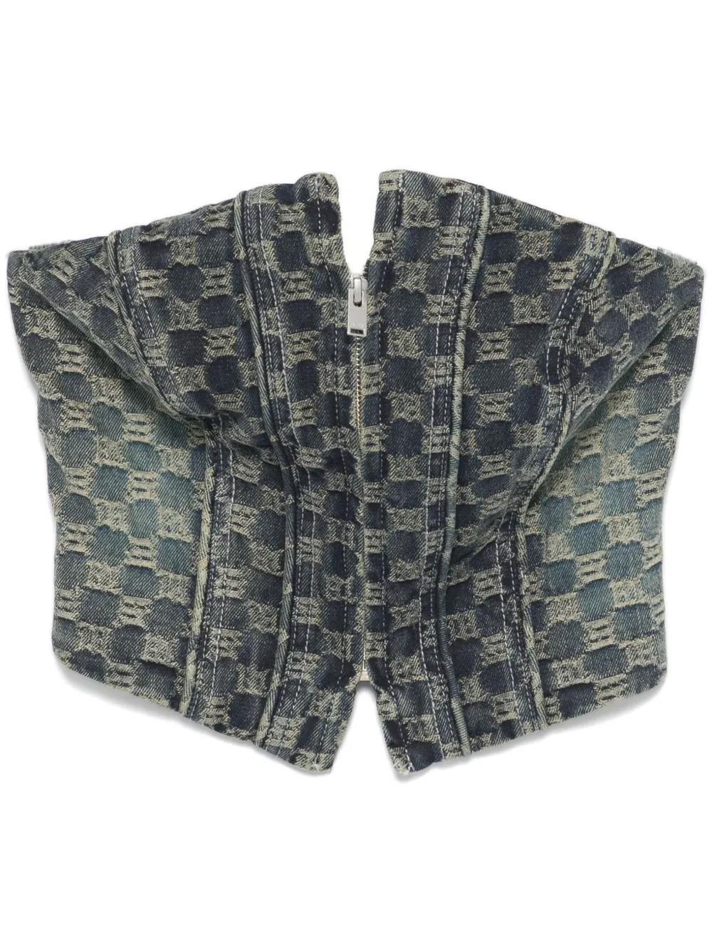 MISBHV corset en jean à motif monogrammé | bleu | Image 1