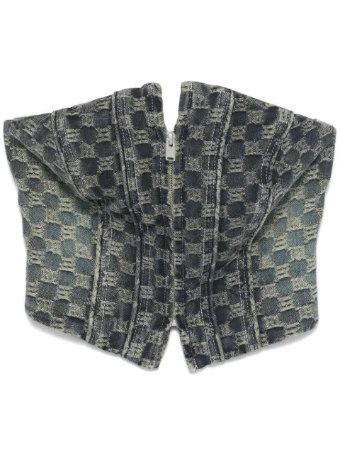MISBHV corset en jean à motif monogrammé