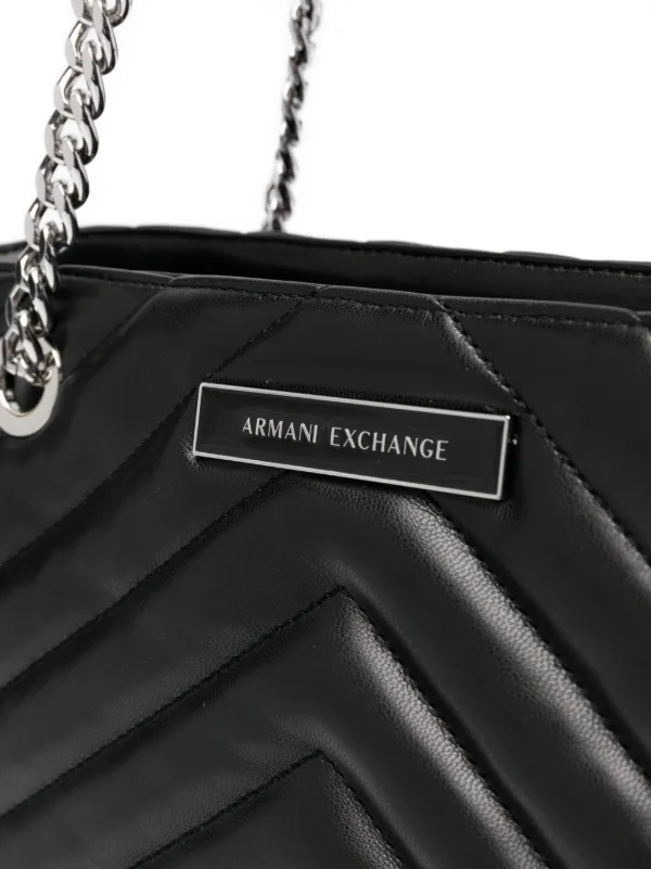 Armani Exchange Bolso Shopper Con Efecto De Matelassé Negro
