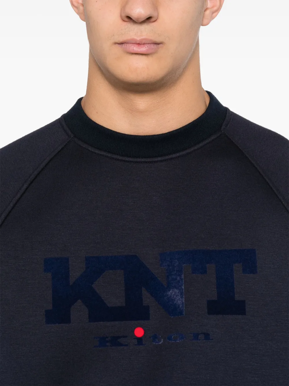 Kiton Sweater met logo Blauw
