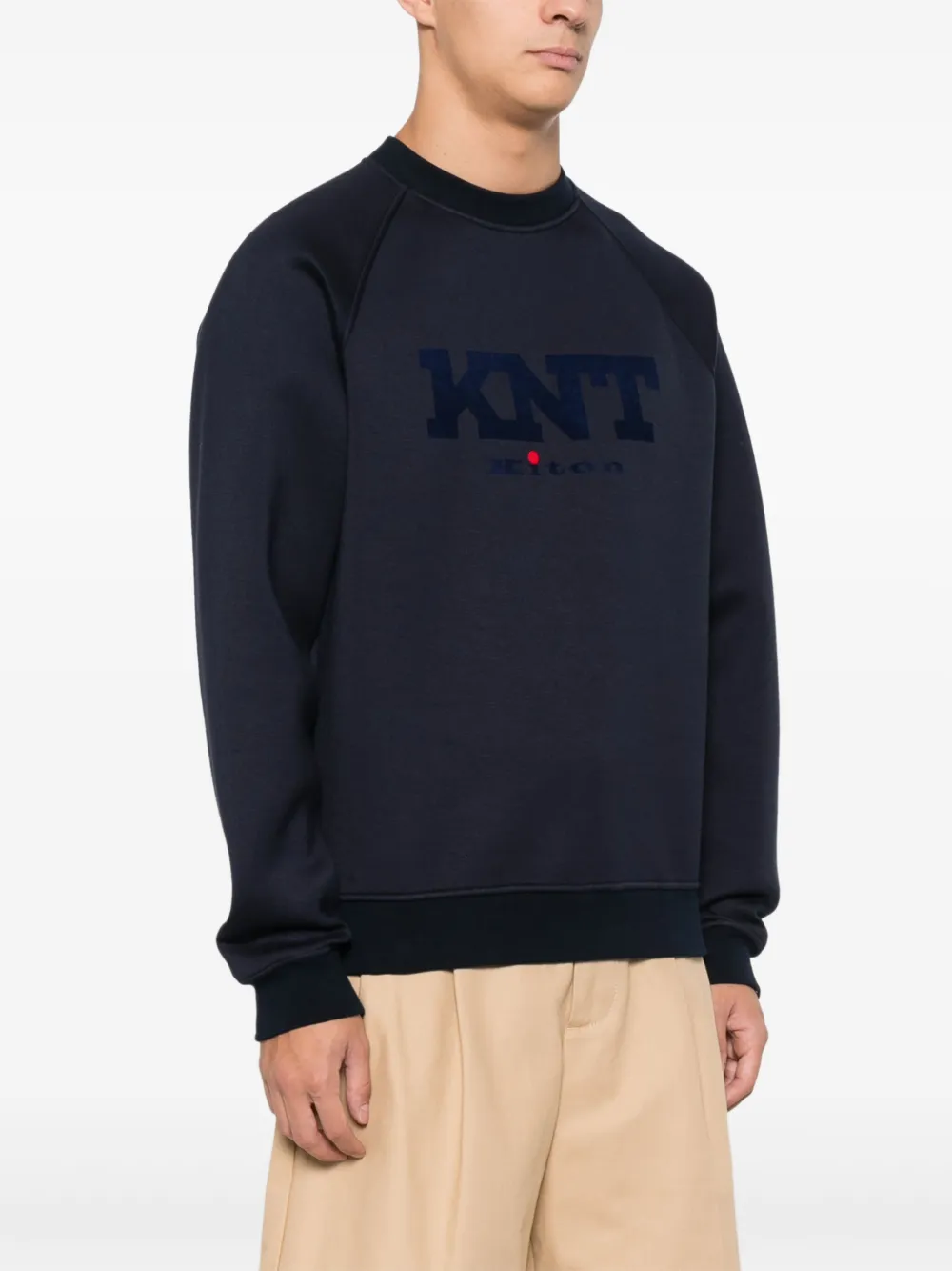 Kiton Sweater met logo Blauw