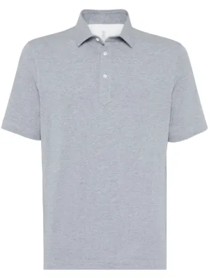 Brunello Cucinelli logo-embroidered Polo Shirt | Grey | FARFETCH
