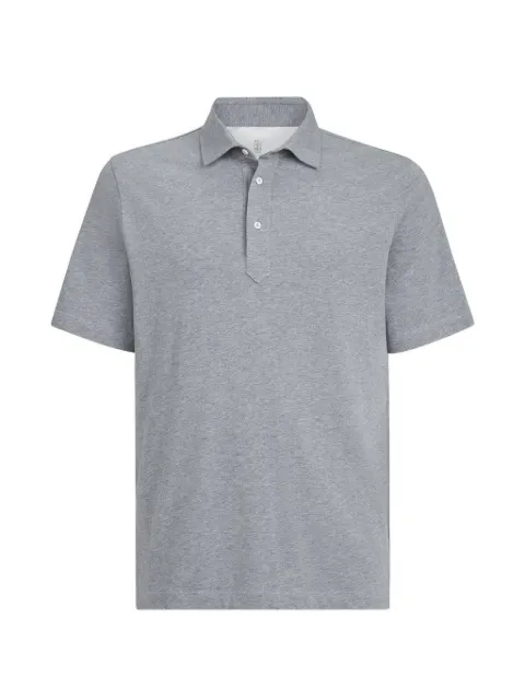 Brunello Cucinelli cotton jersey polo with shirt-style collar
